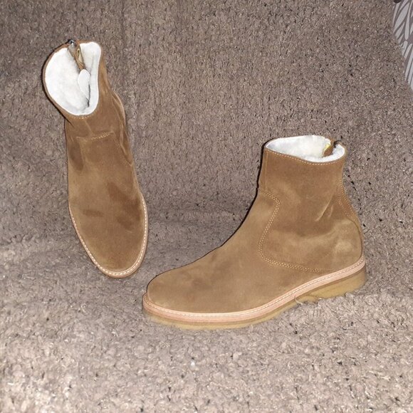 WANT LES ESSENTIALS-Stevie-Brown Suede Crepe Sole Boots-Size 9-Near Mint - Picture 1 of 10